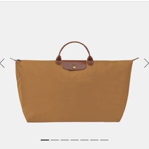 Longchamp travel bag XL- Tan Tote Bag with Brown Handles